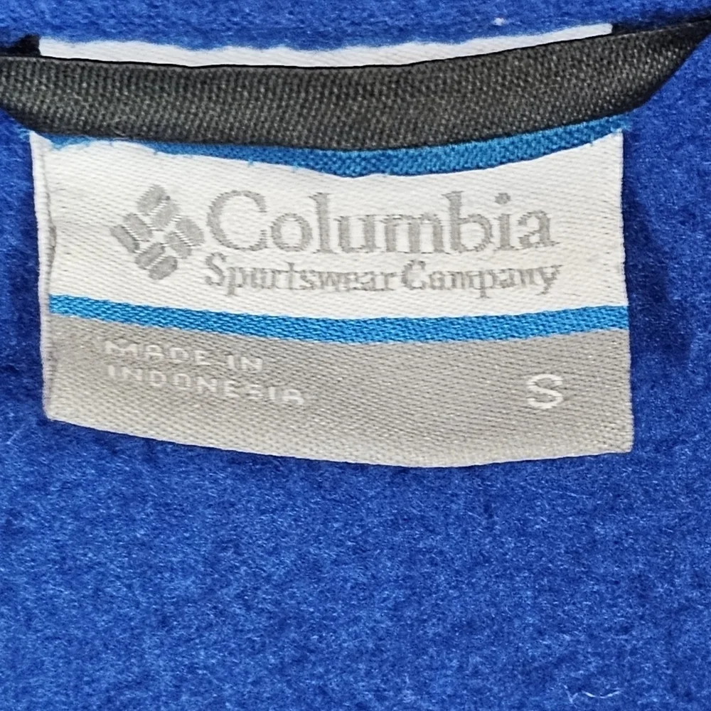 COLUMBIA Men's Full Zip Long Sleeve Fleece Blue & Black Jacket Size S - Picture 4 of 12
